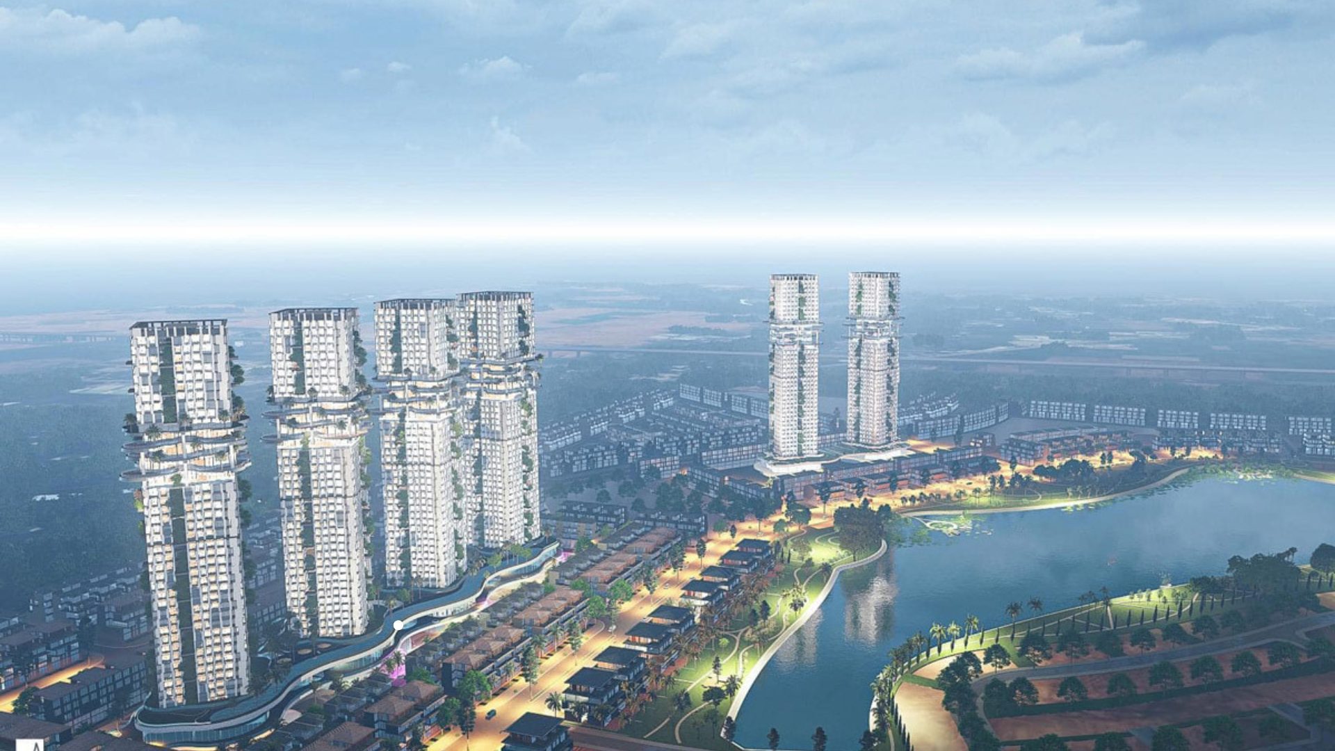 Căn hộ Sky Retreat Eco Retreat: tổng quan phân khu căn hộ 2 Phối cảnh cụm cao tầng phân khu Sky Retreat Eco Retreat Long An