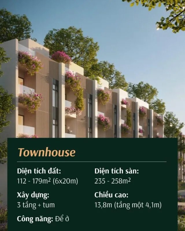 Chọn townhouse, biệt thự hay căn hộ tại Eco Retreat Long An? 2 Phối cảnh minh họa townhouse Eco Retreat Long An — nhà phố 3 tầng + 1 tum